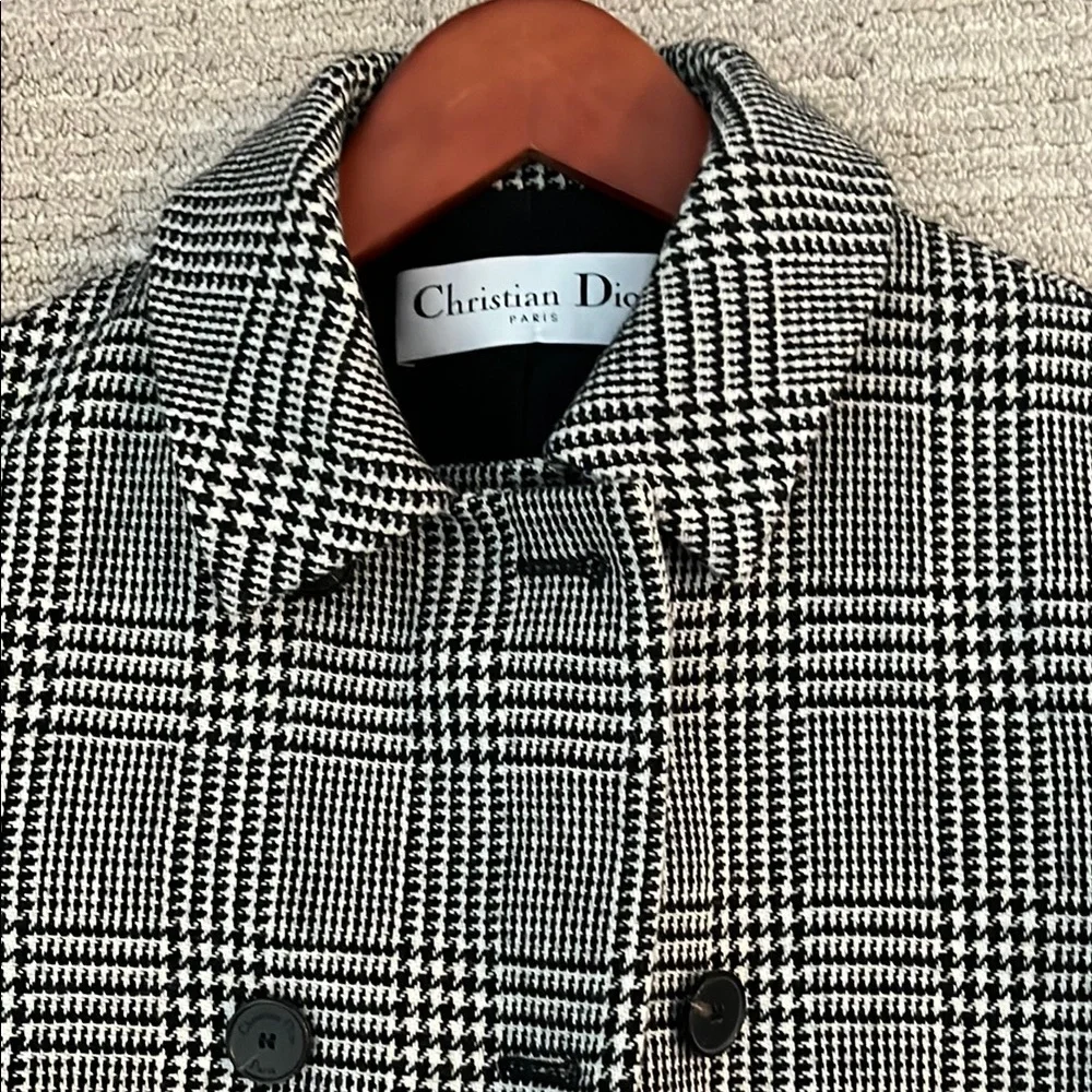 Dior Women's Plaid Blazer in Black and White
